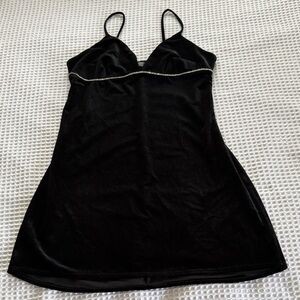 Wild Fable Velor like Black dress w/Rhinestones.  EUC L